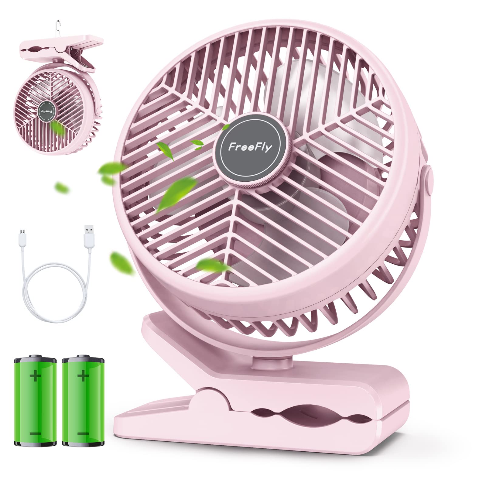 Amazon | 【10000mAh電池内蔵】FreeFly 充電式クリップ扇風機 卓上